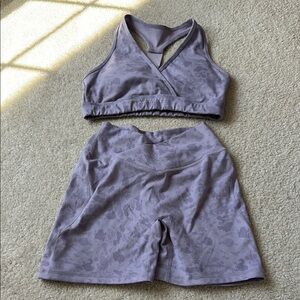 Lavender Sports Bra and Shorts Set